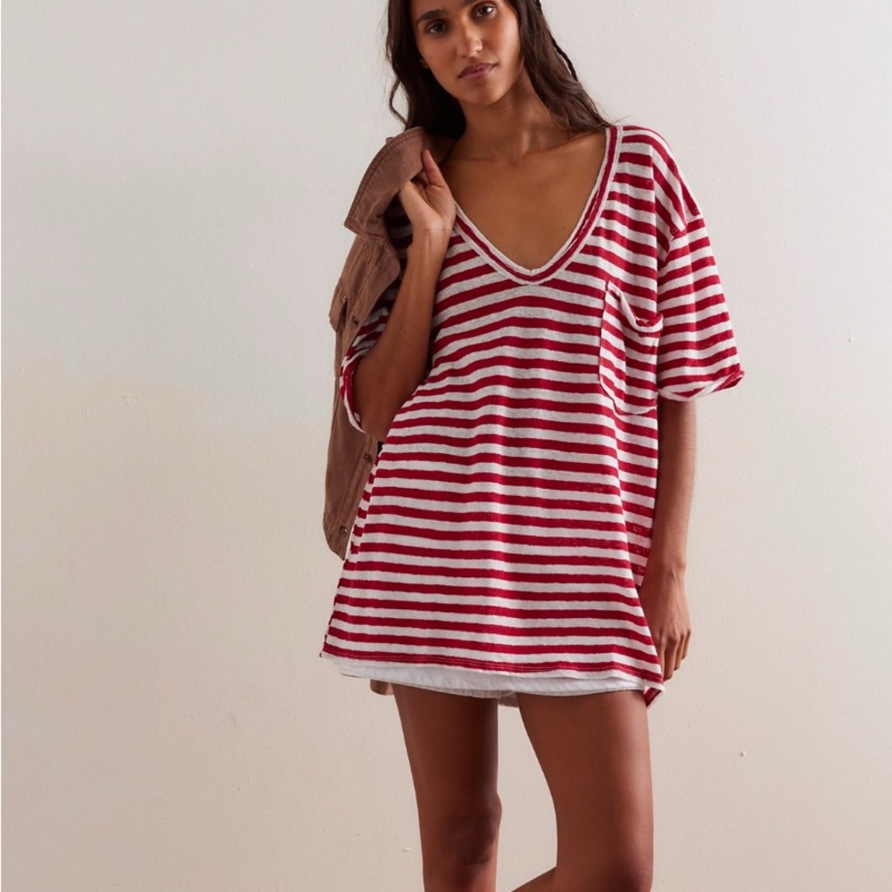 Free People All I Need Striped Tee